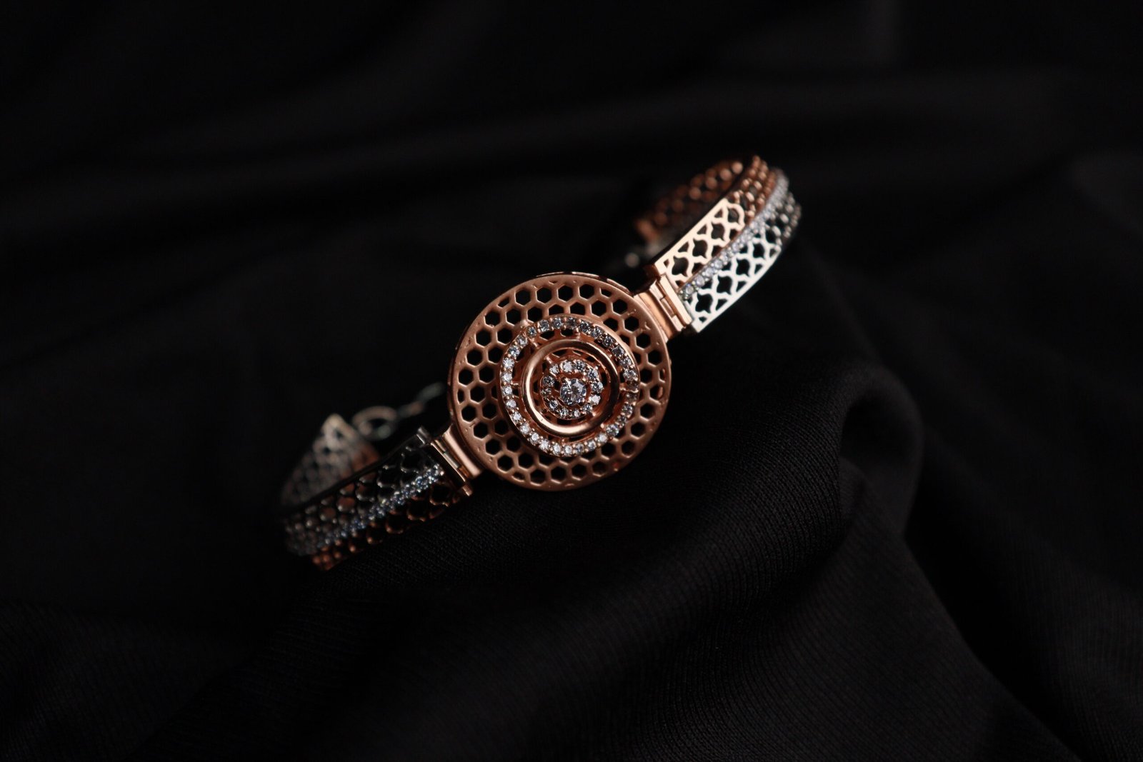 Dual Tone Orbit Sparkle Bracelet