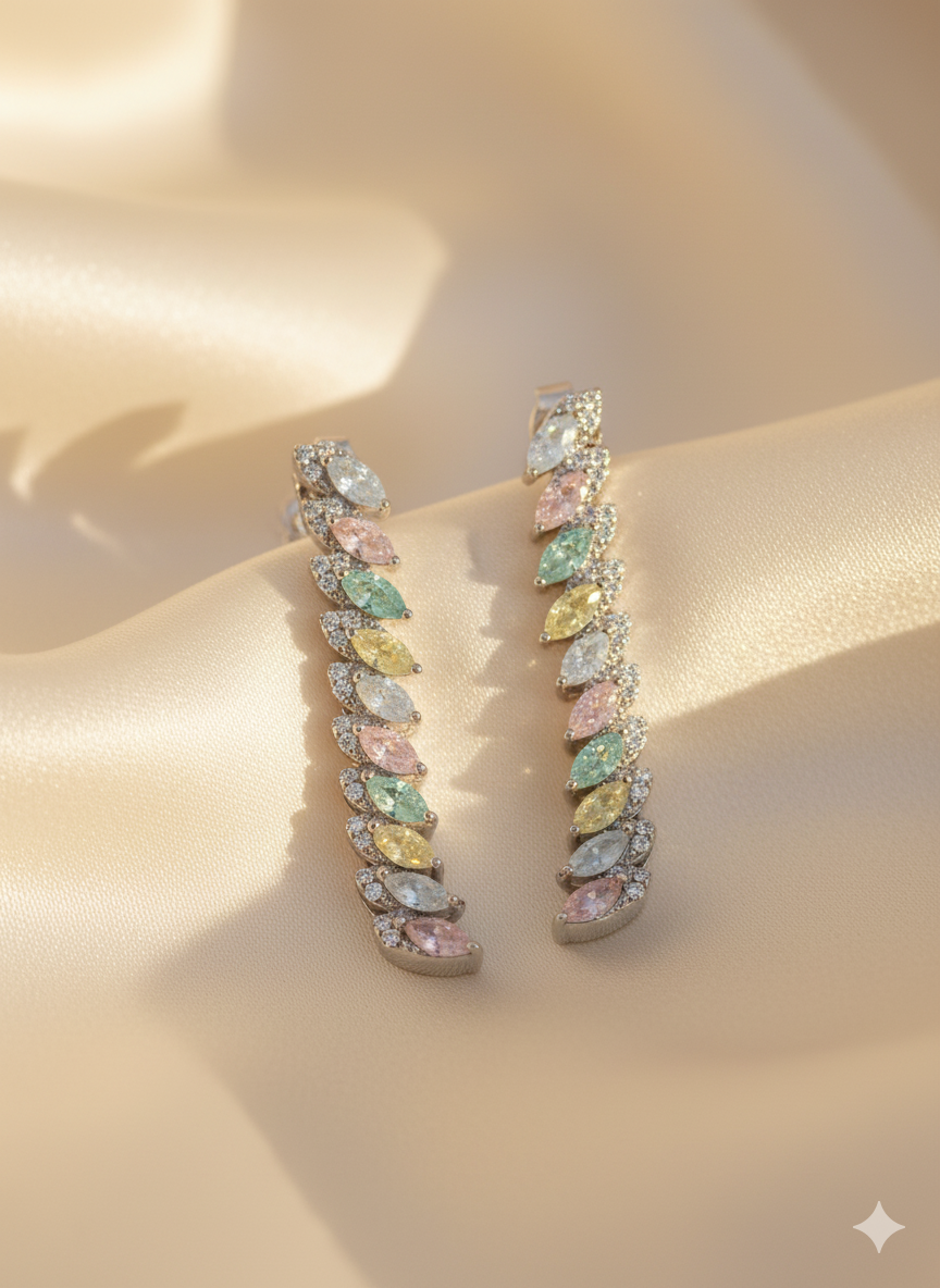 Pastel Leaf Elegance Silver Set - Image 3