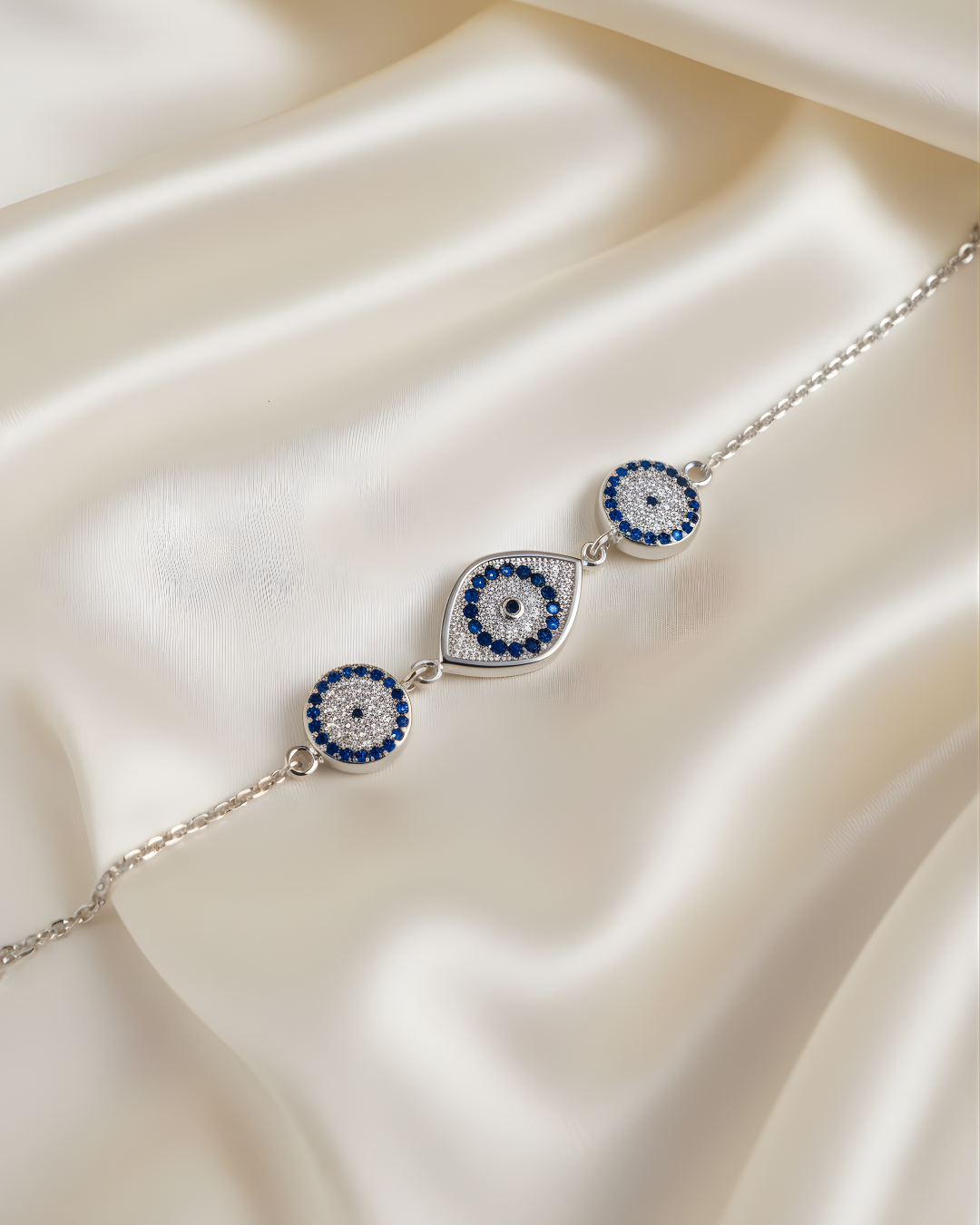 Triple Eye Guardian Silver Bracelet - Image 3