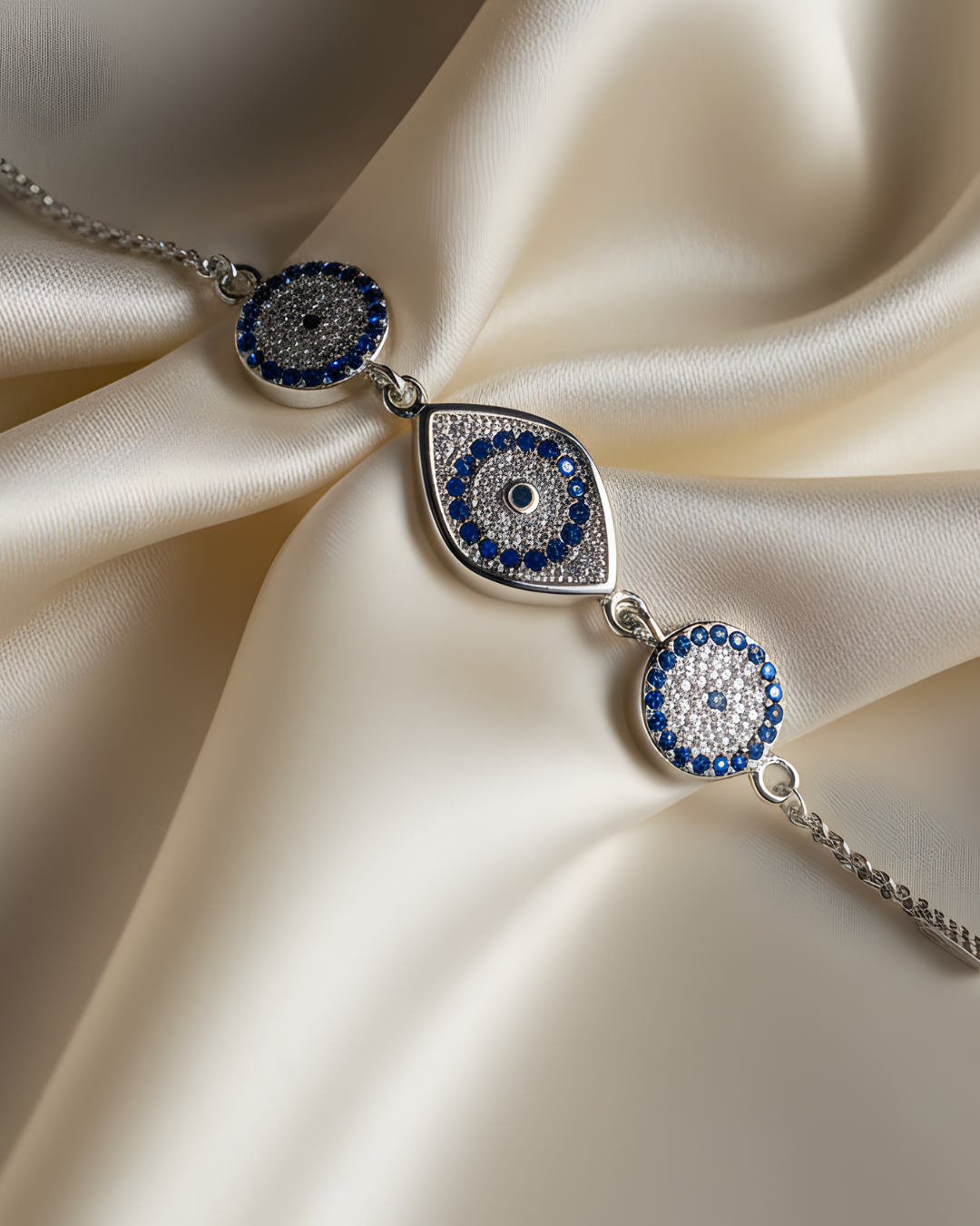 Triple Eye Guardian Silver Bracelet