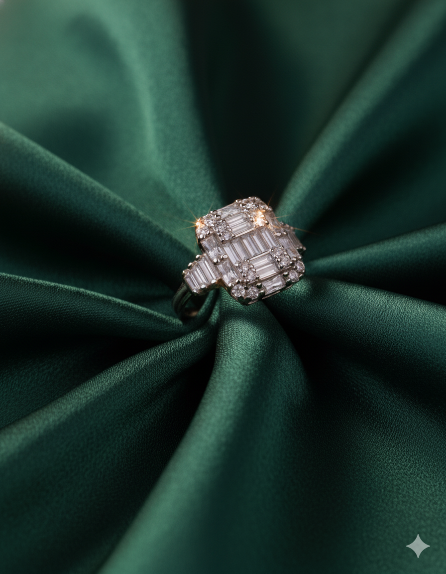 Crystal Symphony Silver Ring