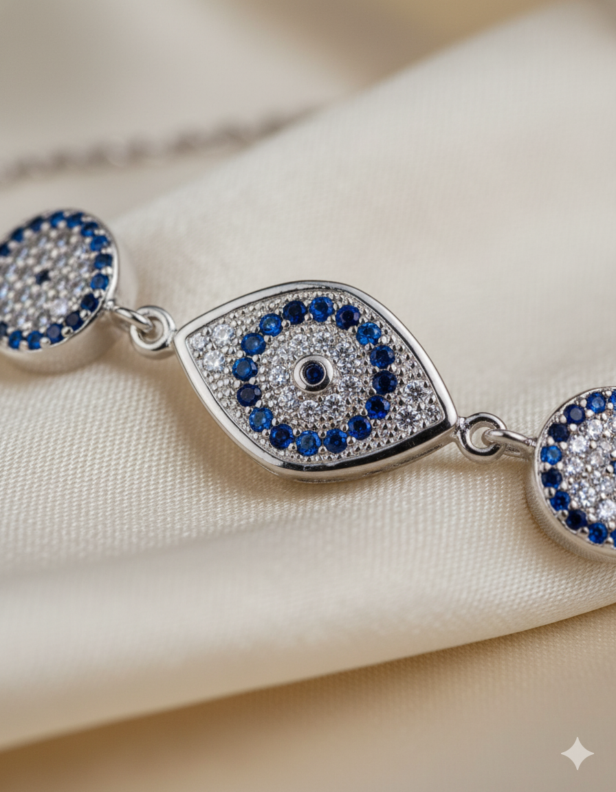 Triple Eye Guardian Silver Bracelet - Image 5